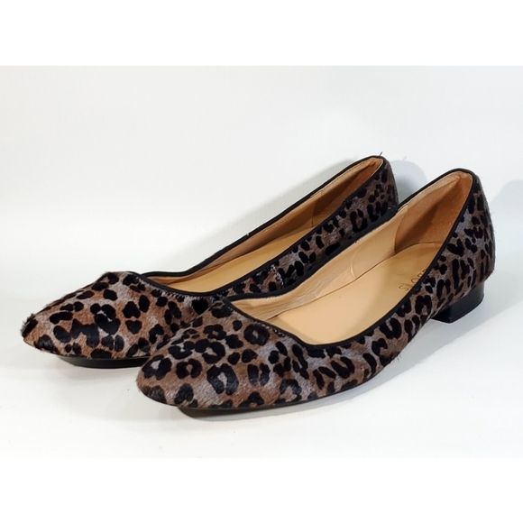 Talbots Calf Hair Ballet Flats Loafers Leopard Leather - Picture 8 of 9